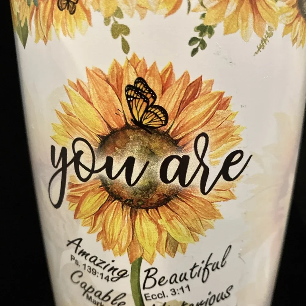 Lot of 2 Inspirational Tumbler Gift Thank You Bible Faith Verses Coffee Water